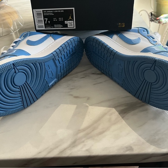 Jordan Blue and White High-Top Sneakers